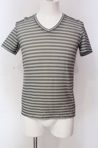 TORNADO MART / リップルボーダーTシャツ M グレー O-25-04-10-017-TO-ts-YM-ZT111