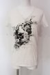 画像1: MURDER LICENSE / フラワースカルVネックTシャツ 48 ホワイト O-25-04-10-023-MU-ts-YM-OS (1)