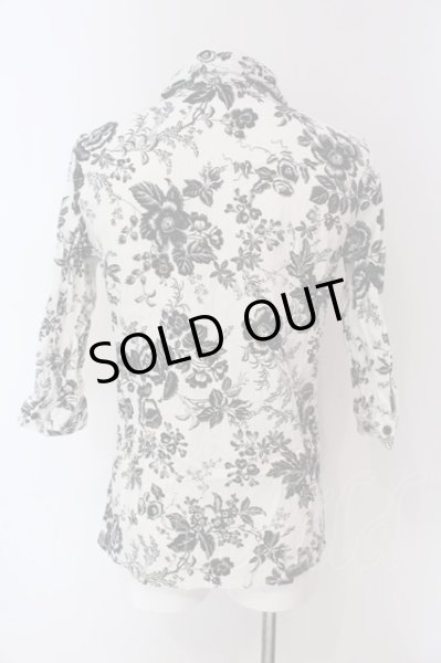 画像2: SEANA / クインクルワッシャー六分袖ボタニカルシャツ L ブラックｘホワイト O-25-04-10-024-SE-sh-YM-OS (2)