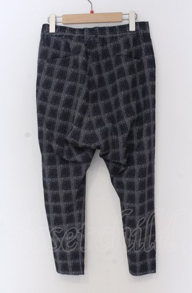 画像2: NO ID. / シアサッカーチェックアンクルトラウザーズパンツ 1 ブラック O-25-04-11-036-NO-pa-YM-ZT310 (2)