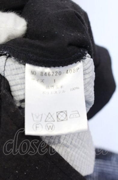 画像3: NO ID. / シアサッカーチェックアンクルトラウザーズパンツ 1 ブラック O-25-04-11-036-NO-pa-YM-ZT310 (3)