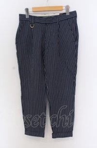 NO ID. / YUNSA 麻混アンクルトラウザーズパンツ 1 ブルー O-25-04-11-038-NO-pa-YM-ZT313