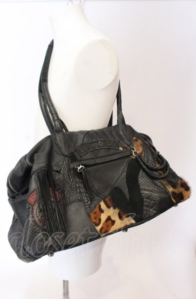 画像1: BLACK HONEY CHILI COOKIE / Honey Pirate's Wappen Bostonバッグ  ブラックｘレオパード O-25-04-11-043-BL-ba-YM-ZT286 (1)
