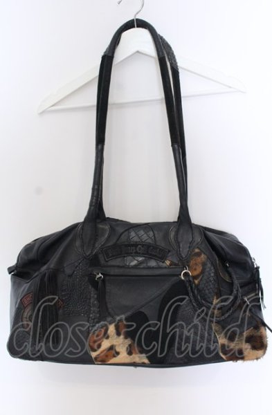 画像2: BLACK HONEY CHILI COOKIE / Honey Pirate's Wappen Bostonバッグ  ブラックｘレオパード O-25-04-11-043-BL-ba-YM-ZT286 (2)