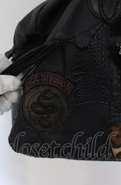 画像3: BLACK HONEY CHILI COOKIE / Honey Pirate's Wappen Bostonバッグ  ブラックｘレオパード O-25-04-11-043-BL-ba-YM-ZT286 (3)