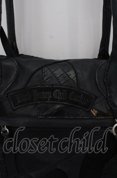 画像5: BLACK HONEY CHILI COOKIE / Honey Pirate's Wappen Bostonバッグ  ブラックｘレオパード O-25-04-11-043-BL-ba-YM-ZT286 (5)