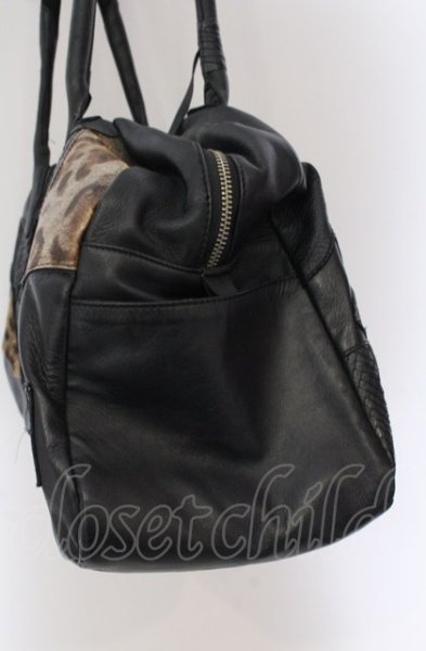画像11: BLACK HONEY CHILI COOKIE / Honey Pirate's Wappen Bostonバッグ  ブラックｘレオパード O-25-04-11-043-BL-ba-YM-ZT286 (11)