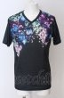 画像1: BUFFALO BOBS / SENKA(センカ)VネックプリントTシャツ 2-3 ブラック O-25-04-11-006-BU-ts-YM-ZT197 (1)