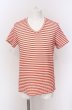 画像1: TORNADO MART / ボーダータックジャガードTシャツ L レッドｘホワイト O-25-04-11-012-TO-ts-YM-ZT198 (1)