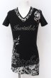画像1: CIVARIZE / Jammerレイヤードラインストーン箔ラメプリントTシャツ 44 ブラック O-25-04-11-014-CI-ts-YM-OS (1)