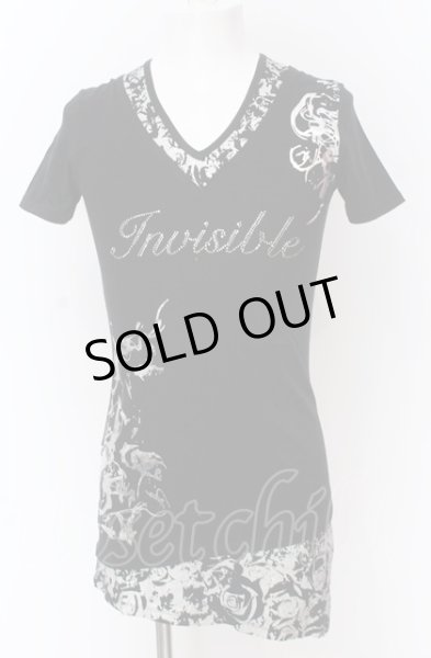 画像1: CIVARIZE / Jammerレイヤードラインストーン箔ラメプリントTシャツ 44 ブラック O-25-04-11-014-CI-ts-YM-OS (1)