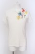 画像1: GOSTAR DE FUGA / 色彩花柄VネックTシャツ 46 ホワイト O-25-04-11-026-GO-ts-YM-OS (1)