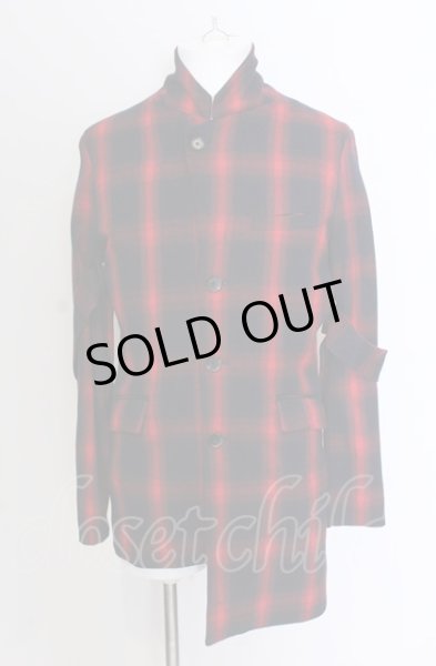 画像1: NO ID. BLACK / ボンテージジャケット  レッド×ネイビーチェック O-25-04-18-025-NO-ja-IG-ZT281 (1)