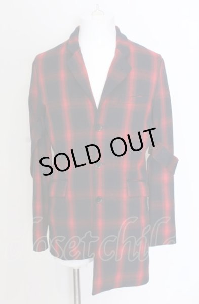 画像2: NO ID. BLACK / ボンテージジャケット  レッド×ネイビーチェック O-25-04-18-025-NO-ja-IG-ZT281 (2)