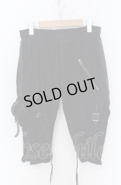 画像1: KMRii / レザーパイピングクロップドスウェットパンツ 1 ブラック O-25-04-18-030-KM-pa-YM-OS (1)