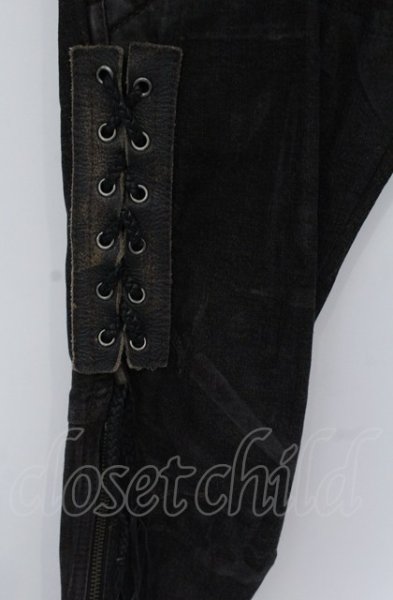 画像2: 14th Addiction / コーティングクロップドデニムパンツ 1 ユーズドブラック O-25-04-18-032-14-pa-YM-ZT281 (2)