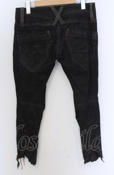 画像6: 14th Addiction / コーティングクロップドデニムパンツ 1 ユーズドブラック O-25-04-18-032-14-pa-YM-ZT281 (6)