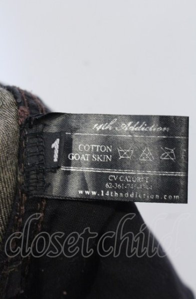 画像9: 14th Addiction / コーティングクロップドデニムパンツ 1 ユーズドブラック O-25-04-18-032-14-pa-YM-ZT281 (9)