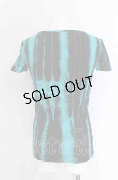 画像2: SEANA / ストライプブリーチTシャツ M グリーンxブラック O-25-04-18-008-SE-ts-YM-OS (2)