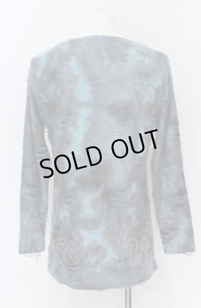 画像3: Xfrm / オパールダメージムラ染めカットソー F ブルー系 O-25-04-18-013-Xf-to-YM-OS (3)