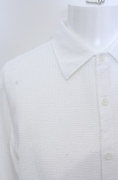 画像2: TORNADO MART / ハイゲージサッカーストライプ7分シャツ LL ホワイト（マスキュリン） O-25-04-18-002-TO-sh-YM-ZT272 (2)