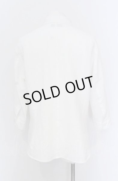 画像3: TORNADO MART / ハイゲージサッカーストライプ7分シャツ LL ホワイト（マスキュリン） O-25-04-18-002-TO-sh-YM-ZT272 (3)