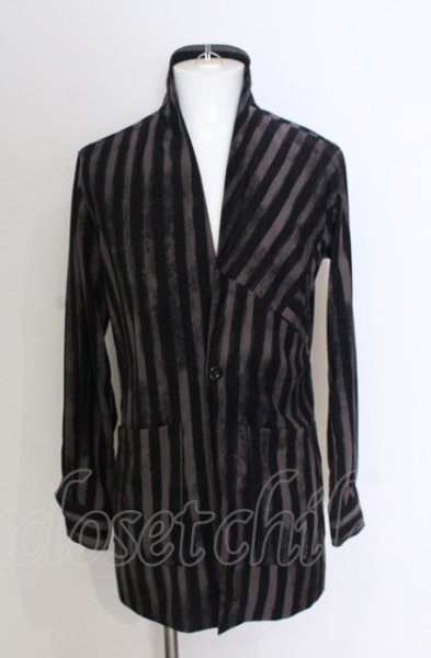 画像2: TORNADO MART / オリエンタルストライプスウェードシャツジャケット M チャコールグレー O-25-04-18-018-TO-sh-YM-ZT271 (2)