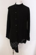 NO ID. BLACK / アシンメトリーバンドカラーシャツ ONE ブラック O-25-05-18-031-NO-sh-YM-ZT0521A