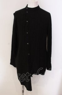 NO ID. BLACK / アシンメトリーバンドカラーシャツ ONE ブラック O-25-05-18-031-NO-sh-YM-ZT356