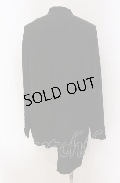 画像2: NO ID. BLACK / アシンメトリーバンドカラーシャツ ONE ブラック O-25-05-18-031-NO-sh-YM-ZT356 (2)