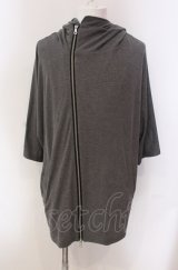 NO ID. BLACK / テレコドルマンスリーブZIPパーカー ONE グレー O-25-05-18-038-NO-to-YM-ZT0521A