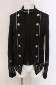 画像1: JURY BLACK / ジップアップレイヤードナポレオンジャケット S ブラック×シルバー O-25-05-18-039-JU-ja-YM-OS (1)