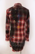 画像2: CIVARIZE / Gravitate ペンキ散らし加工チェックワッシャーロングシャツ 44 レッド O-25-05-18-042-CI-sh-YM-OS (2)