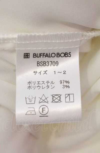 画像3: BUFFALO BOBS / TIE A TIE（タイアタイ）スカーフ付きサテンとろみシャツ 1-2 ホワイトｘブラック O-25-05-18-043-BU-sh-YM-ZT0521A