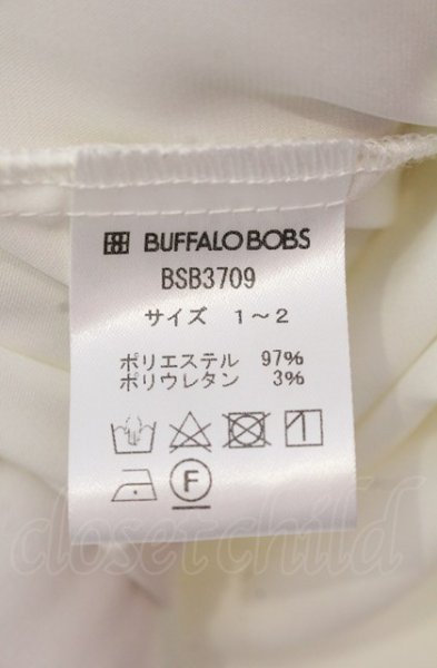 画像3: BUFFALO BOBS / TIE A TIE（タイアタイ）スカーフ付きサテンとろみシャツ 1-2 ホワイトｘブラック O-25-05-18-043-BU-sh-YM-ZT354 (3)