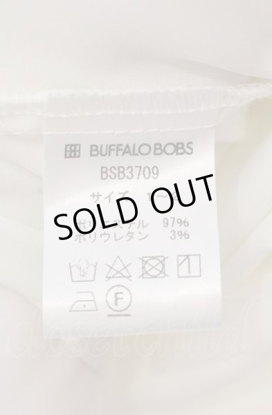 画像3: BUFFALO BOBS / TIE A TIE（タイアタイ）スカーフ付きサテンとろみシャツ 1-2 ホワイトｘブラック O-25-05-18-043-BU-sh-YM-ZT075 (3)