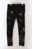画像1: CIVARIZE / Sprinkle ペンキ加工ストレッチスキニーデニムパンツ 42 ブラック O-25-05-18-049-CI-pa-YM-ZT0521A (1)