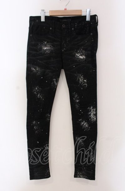 画像1: CIVARIZE / Sprinkle ペンキ加工ストレッチスキニーデニムパンツ 42 ブラック O-25-05-18-049-CI-pa-YM-ZT0521A