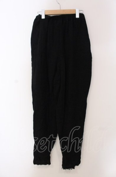 画像2: kujaku / コットンイージーパンツ 2 ブラック O-25-05-18-052-KU-pa-YM-ZT355 (2)