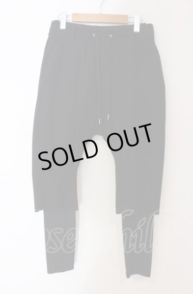 画像1: NO ID. BLACK / ストレッチレイヤードサルエルクロップドパンツ 2 ブラック O-25-05-18-054-NO-pa-YM-ZT355 (1)