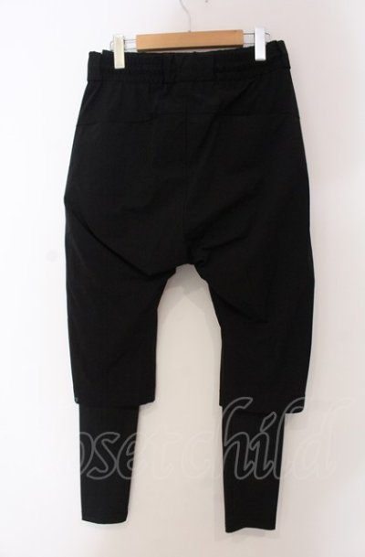 画像2: NO ID. BLACK / ストレッチレイヤードサルエルクロップドパンツ 2 ブラック O-25-05-18-054-NO-pa-YM-ZT0521A