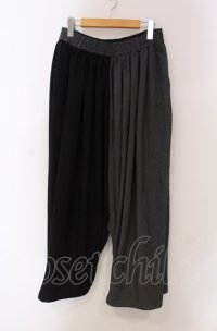 NO ID. BLACK / フラッタリングバギートラウザーズパンツ 1 ブラックｘグレー O-25-05-18-055-NO-pa-YM-ZT355