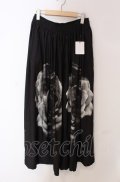 NO ID. BLACK / ギャザーバギートラウザーズパンツ 2 ブラックｘパターン O-25-05-18-058-NO-pa-YM-ZT0521B