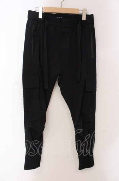 画像1: NO ID. BLACK / ストレッチサルエルカーゴパンツ 2 ブラック O-25-05-18-059-NO-pa-YM-ZT0521B