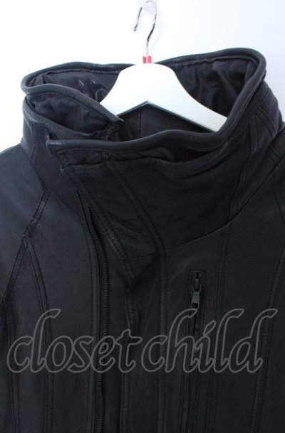 画像2: CIVARIZE / ゴートレザー宇宙襟ライダースジャケット 44 ブラック O-25-05-18-002-CI-ou-YM-ZT0521A