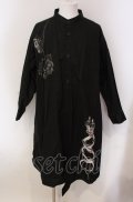 NO ID. BLACK / BIGロングプリントシャツ ONE ブラック O-25-05-18-029-NO-sh-YM-ZT0521A