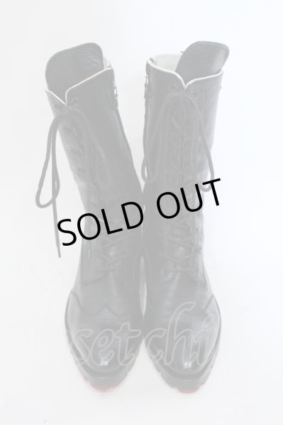 画像2: Hiromu Takahara / ディアスキンレースアップブーツ 42　1/2（約28cm） ブラック O-25-05-22-044-Hi-sho-YM-ZT0525D (2)