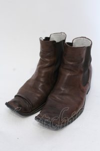 Hiromu Takahara / サイドゴアドレープトゥブーツ 42（約27cm） ブラウンｘブラック O-25-05-22-045-Hi-sho-YM-ZT0606