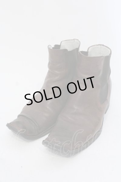 画像1: Hiromu Takahara / サイドゴアドレープトゥブーツ 42（約27cm） ブラウンｘブラック O-25-05-22-045-Hi-sho-YM-ZT-S001 (1)