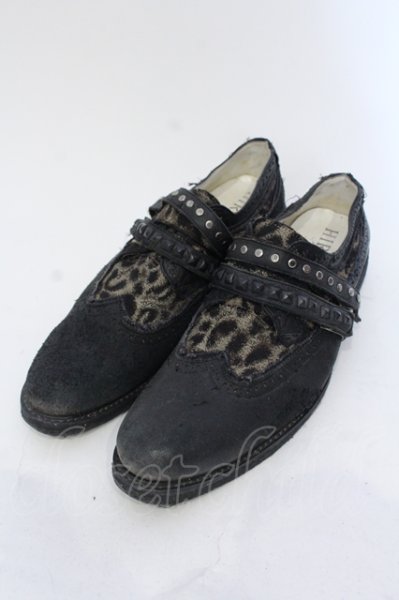 画像1: Hiromu Takahara / デストロイレオパードシューズ 41(約27.5) ブラック O-25-05-22-047-Hi-sho-YM-ZT-S002 (1)